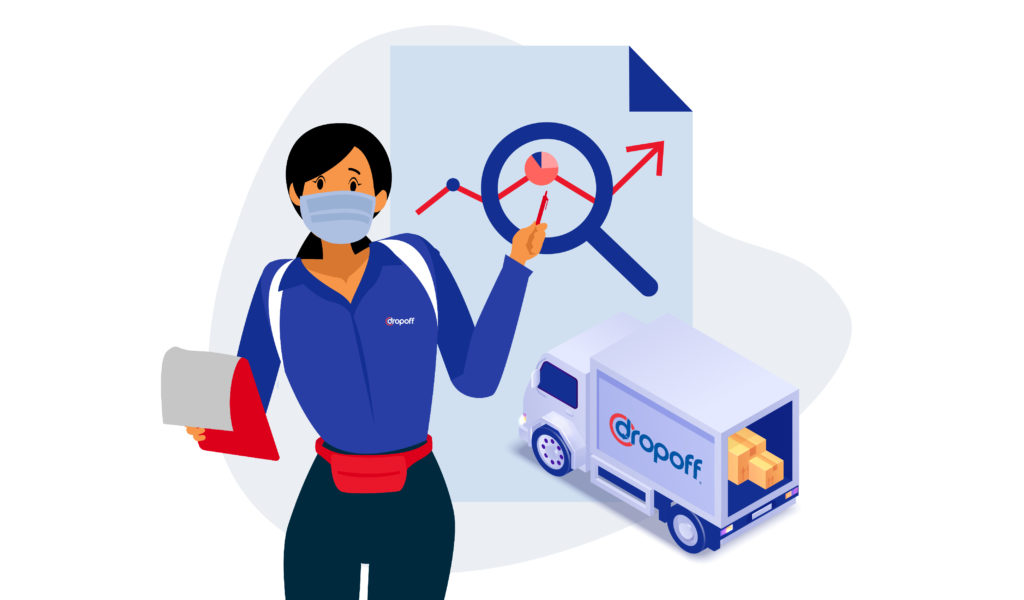 A Dropoff courier tracking delivery metrics