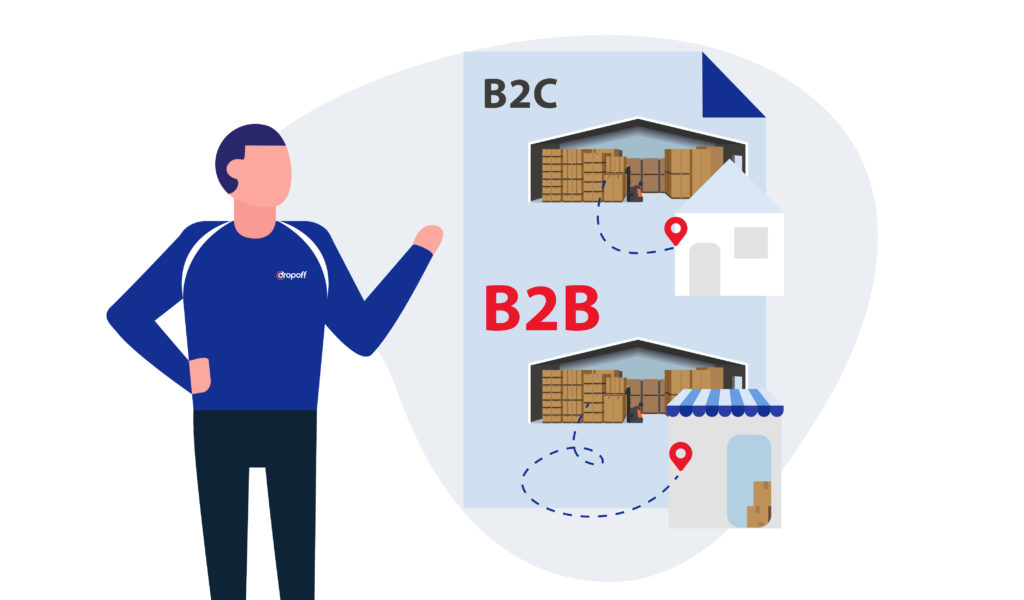 A Dropoff employee highlights the difference between B2B and B2C logistics