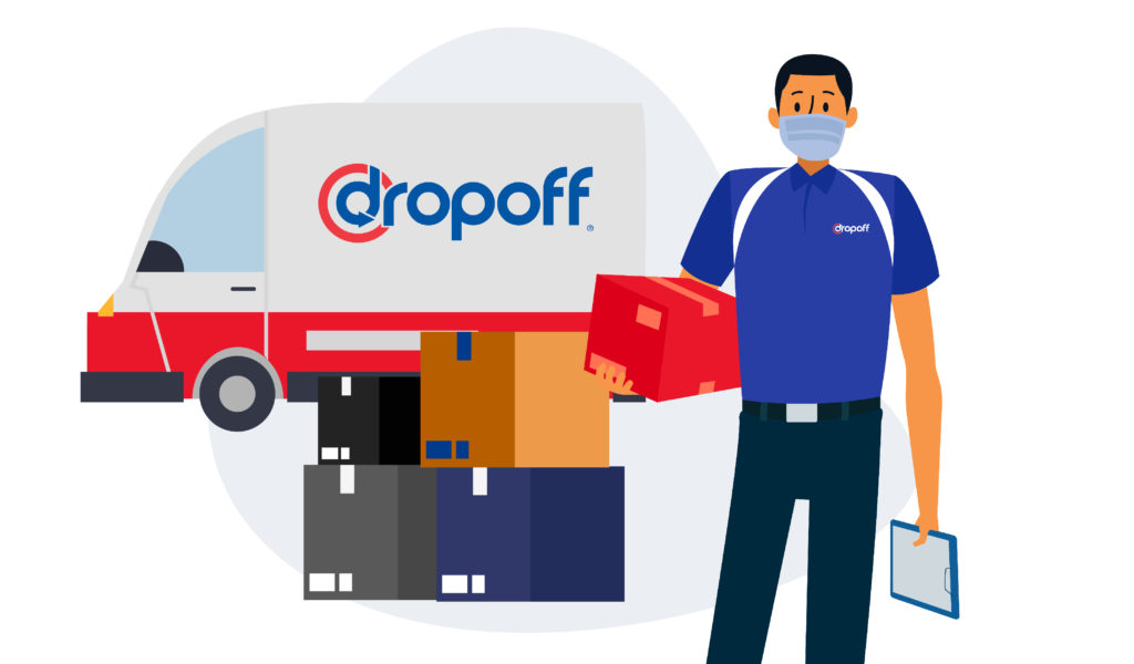 A Dropoff courier managing a B2B logistics process