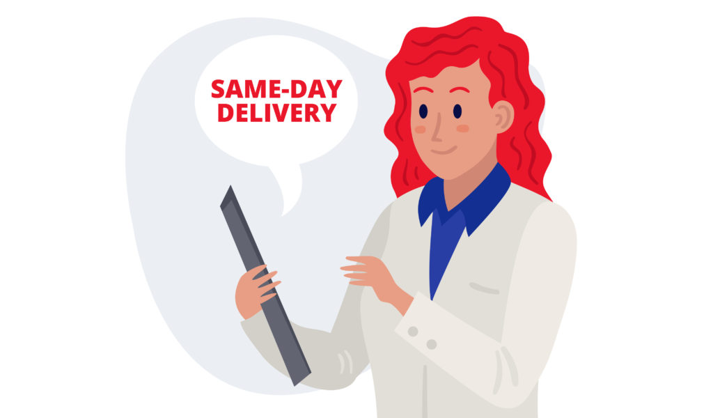 A medical professional considering the value of a same-day delivery program.