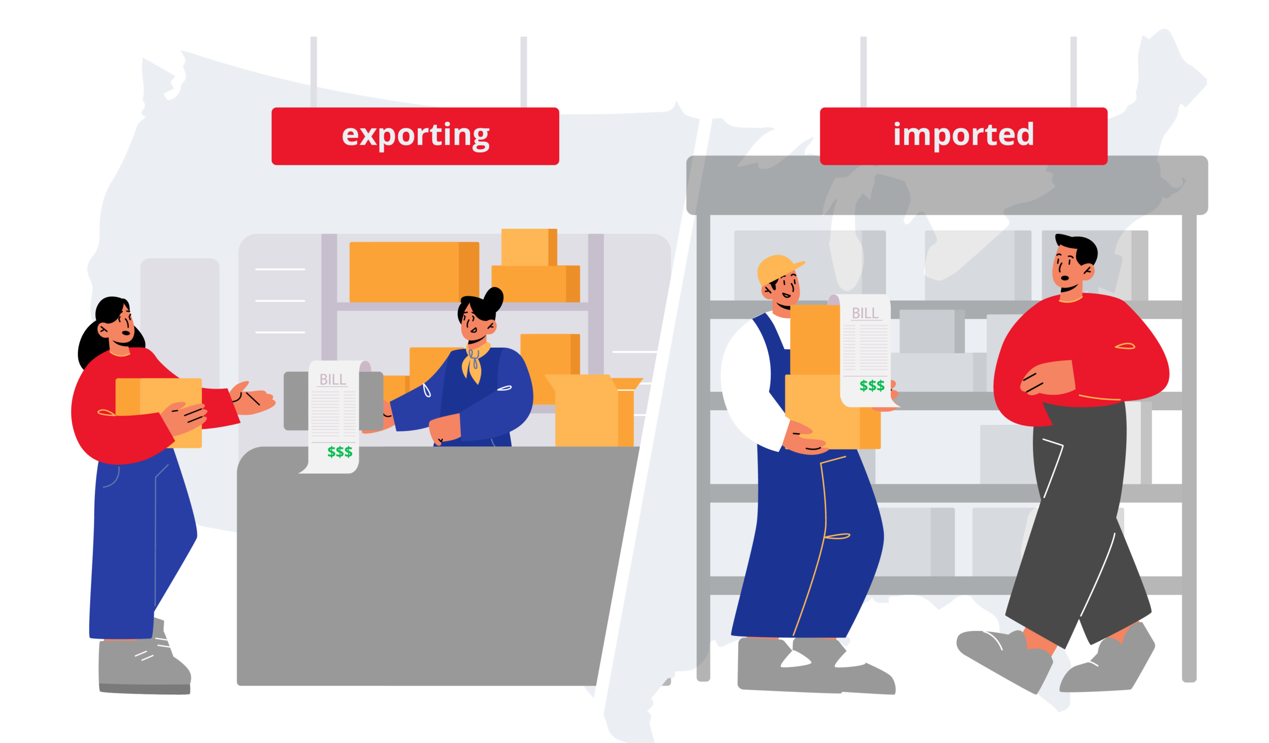 A business owner working with customs; importing and exporting