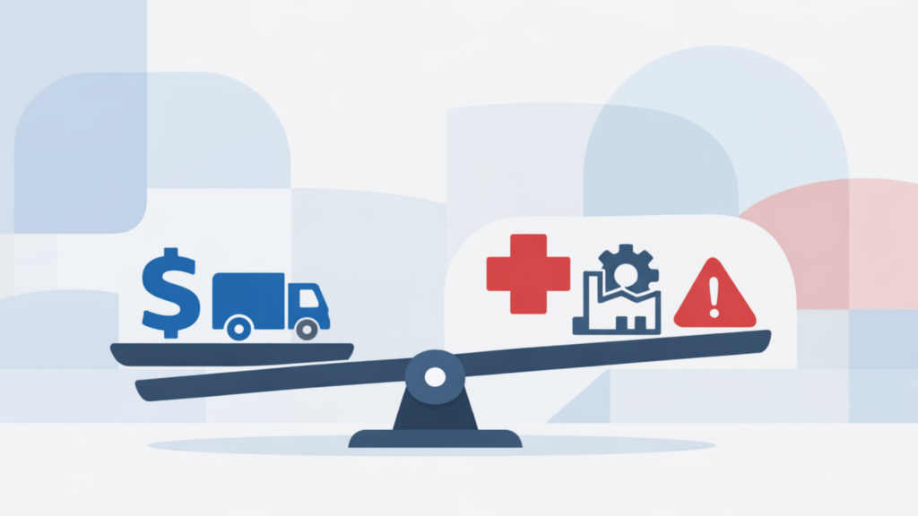 Visual comparison of last-mile delivery cost versus risk, emphasizing why delivery type selection is a strategic business decision.