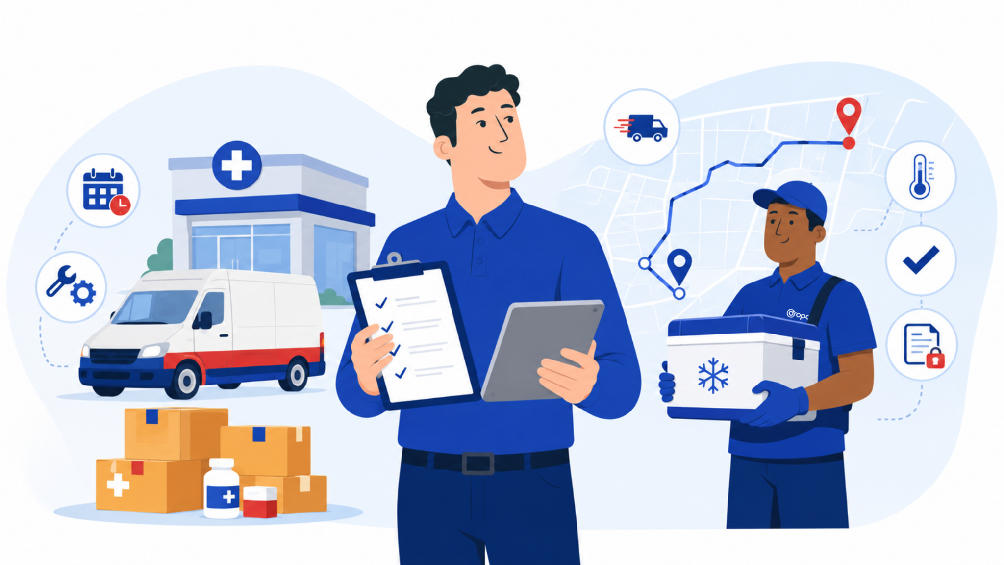 Specialty pharmacy delivery fleet outsourcing decision comparing in-house fleet ownership with an outsourced courier partner