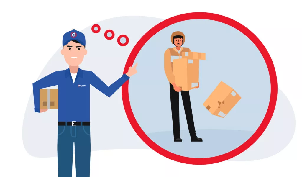 A Dropoff courier thinking about how other couriers often mismanage delivery.