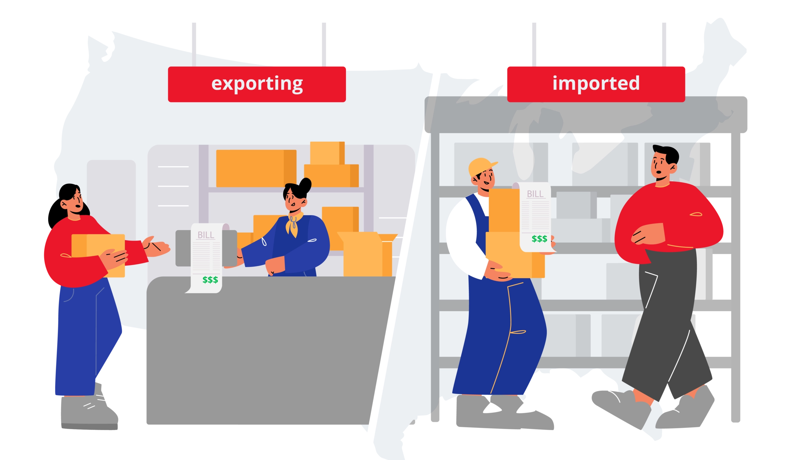 A business owner working with customs; importing and exporting