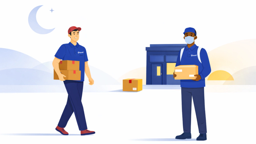 Visual example of overnight courier delivery showing next-day readiness for healthcare and enterprise shipments without the cost of express or STAT delivery.
